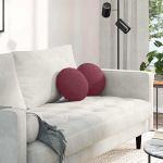 Perne de Șezut 2 pcs Roșu Vin Ø30 x 13 cm țesătură GartenMobel Dekor