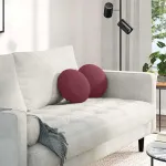 Perne de Șezut 2 pcs Roșu Vin Ø30 x 13 cm țesătură GartenMobel Dekor