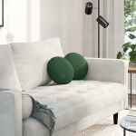 Perne de Șezut 2 pcs Verde închis Ø 30 cm Țesătură din corduroy GartenMobel Dekor