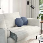 Perne de Șezut 2 pcs albastru Ø 30 cm Țesătură din corduroy GartenMobel Dekor