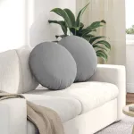 Perne de Șezut 2 pcs Gri nori Ø50 x 19 cm țesătură GartenMobel Dekor