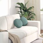 Perne de Șezut 2 pcs Verde Mării Ø 40 x 13 cm Catifea GartenMobel Dekor