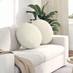 Perne de Șezut 2 pcs Crem Ø 40 x 13 cm Catifea GartenMobel Dekor