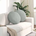 Perne de Șezut 2 pcs Gri deschis Ø 40 x 13 cm Catifea GartenMobel Dekor