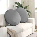 Perne de Șezut 2 pcs Gri nori Ø60 x 21 cm țesătură GartenMobel Dekor