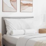 Perne Bolster 2 pcs Alb Ø 15 x 40 cm țesătură GartenMobel Dekor