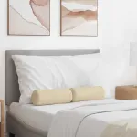 Perne Bolster 2 pcs Crem Ø 15 x 40 cm țesătură GartenMobel Dekor