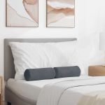 Perne Bolster 2 pcs Gri închis Ø 15 x 40 cm GartenMobel Dekor