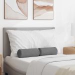 Perne Bolster 2 pcs Gri închis Ø 15 x 40 cm GartenMobel Dekor