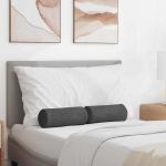 Perne Bolster 2 pcs Gri închis Ø 15 x 40 cm GartenMobel Dekor