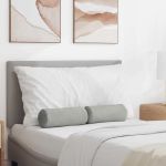 Perne Bolster 2 pcs Gri deschis Ø 15 x 40 cm GartenMobel Dekor