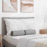 Perne Bolster 2 pcs Gri nori Ø 15 x 40 cm țesătură GartenMobel Dekor