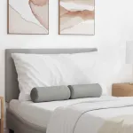 Perne Bolster 2 pcs Gri nori Ø 15 x 40 cm țesătură GartenMobel Dekor