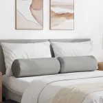 Perne Bolster 2 pcs Gri nori Ø 25 x 70 cm țesătură GartenMobel Dekor
