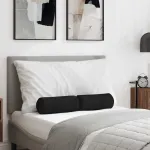 Perne Bolster 2 pcs Negru Ø 15 x 40 cm țesătură GartenMobel Dekor