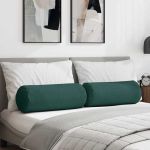 Perne Bolster 2 pcs Verde închis Ø 25 x 70 cm țesătură GartenMobel Dekor