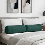 Perne Bolster 2 pcs Verde închis Ø 25 x 70 cm țesătură GartenMobel Dekor