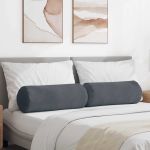 Perne Bolster 2 pcs Gri închis Ø 25 x 70 cm GartenMobel Dekor