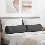 Perne Bolster 2 pcs Gri închis Ø 25 x 70 cm GartenMobel Dekor