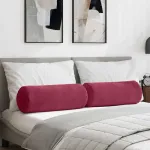 Perne Bolster 2 pcs Roșu Vin Ø 25 x 70 cm Țesătură din corduroy GartenMobel Dekor