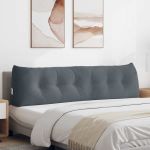 Perna pentru spate Gri închis 180 x 24 x 50 cm Catifea GartenMobel Dekor