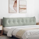 Perna pentru spate Gri deschis 200 x 24 x 50 cm Catifea GartenMobel Dekor