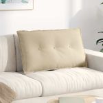 Perna pentru spate Crem 80 x 50 cm Țesătură din microfibră GartenMobel Dekor