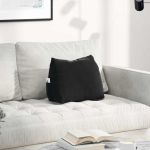 Perna pentru spate Negru 45 x 20 x 35 cm Țesătură din corduroy GartenMobel Dekor