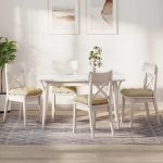 Perne de Șezut 4 pcs Crem 40 x 40 x 12 cm țesătură GartenMobel Dekor