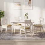 Perne de Șezut 4 pcs Crem 40 x 40 x 12 cm țesătură GartenMobel Dekor