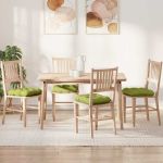 Perne de Șezut 4 pcs Verde deschis 40 x 40 x 12 cm țesătură GartenMobel Dekor