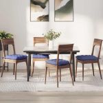 Perne de Șezut 2 pcs Albastru Jeans 40 x 40 x 6 cm țesătură GartenMobel Dekor