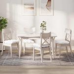 Perne de Șezut 4 pcs Alb 45 x 45 x 12 cm țesătură GartenMobel Dekor