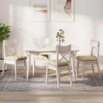 Perne de Șezut 4 pcs Crem 45 x 45 cm Țesătură din microfibră GartenMobel Dekor