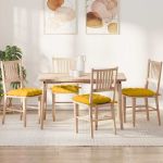 Perne de Șezut 4 pcs Galben Deschis 40 x 40 x 6 cm GartenMobel Dekor