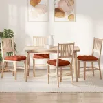 Perne de Șezut 4 pcs Roșu portocalie 45 x 45 cm GartenMobel Dekor