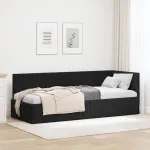 Cadru de pat colțar cu headboard Negru 80 x 200 cm Catifea GartenMobel Dekor