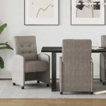 Scaune de dining 2 pcs Gri 57 x 67 x 98 cm Piele artificială GartenMobel Dekor