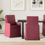 Scaune de dining 2 pcs bordo 57 x 67 x 98 cm țesătură GartenMobel Dekor