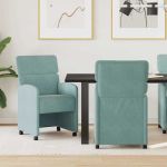 Scaune de dining 2 pcs verde-albăstriu 58 x 65 x 98 cm Catifea GartenMobel Dekor