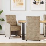 Scaune de dining cu roți 2 pcs Gri deschis 58 x 67 x 97 cm GartenMobel Dekor