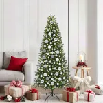 Set de Globuri de Crăciun cu 300 LED 120 pcs Argintiu Plastic GartenMobel Dekor