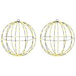 Bola cu 192 LED 2 pcs Alb cald 40 cm Metal GartenMobel Dekor