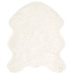 Covor Faux din Lână de oaie Alb 50 x 80 cm Poliester GartenMobel Dekor