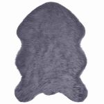 Covor Faux din Lână de oaie Antracit 60 x 90 cm Poliester GartenMobel Dekor