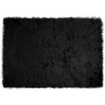 Covor Faux din Lână de oaie Negru 140 x 200 cm Poliester GartenMobel Dekor