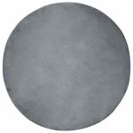 Covor din Blană Faux de Iepure Antracit Ø 120 cm Poliester GartenMobel Dekor