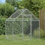 Cușcă pentru pui Argintiu 400x170x177cm Oțel Galvanizat GartenMobel Dekor
