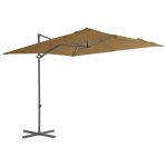 Umbrelă în consolă cu stâlp din oțel, taupe, 250x250 cm GartenMobel Dekor