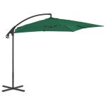 Umbrelă în consolă cu stâlp din oțel, verde, 250x250 cm GartenMobel Dekor